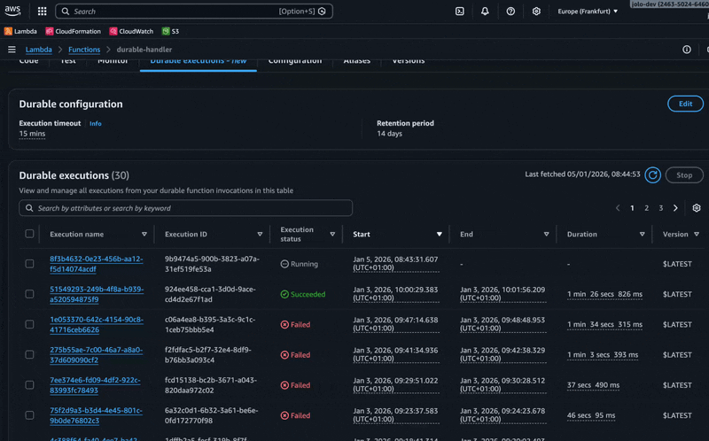 Confusing AWS Console Output for Durable Functions.gif